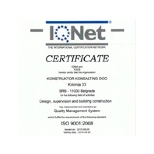 IQnet quality management system certificate, KKonsalting 
