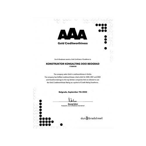 AAA Gold sertifikat